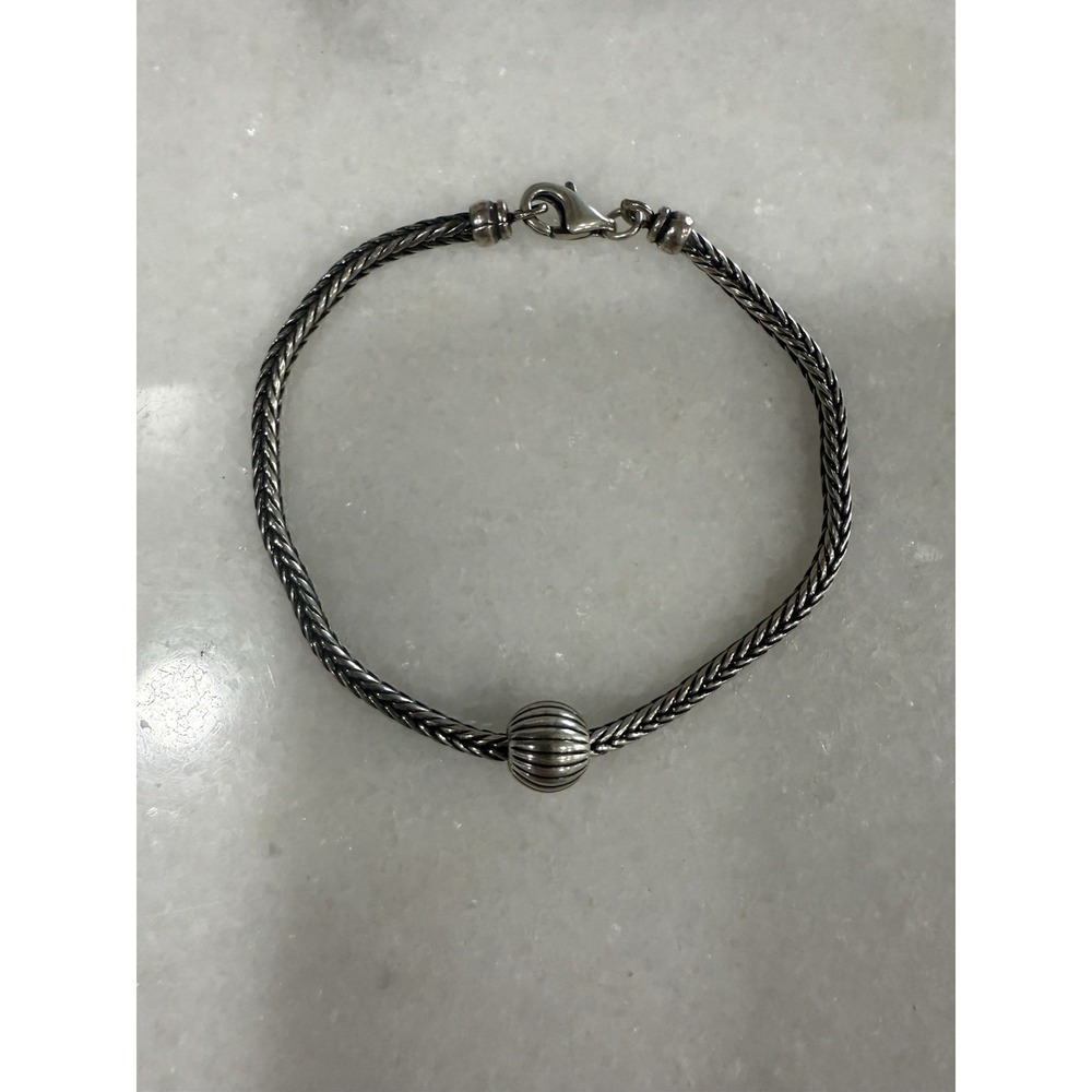 Sterling Silver Foxtail Bead Bracelet 7 Inches 8.85 Grams 925 Stamp Not Scrap